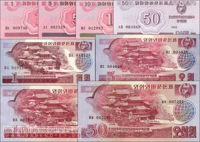 Korea North: 1 Chon - 50 Won (8 banknotes)