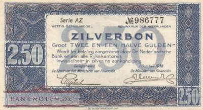 Niederlande - 2,5  Gulden (#062_AU)