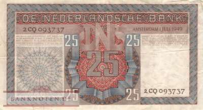 Netherlands - 25  Gulden (#084_VF)