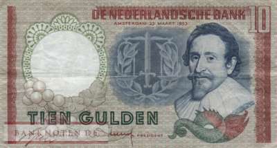 Netherlands - 10  Gulden (#085_F)