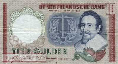 Niederlande - 10  Gulden (#085_VF)