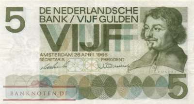 Netherlands - 5  Gulden (#090a_VF)
