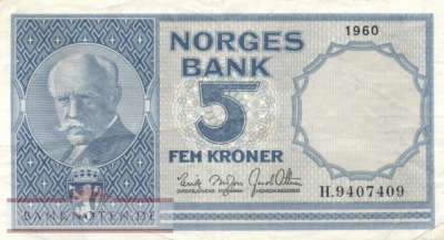 Norwegen - 5  Kroner (#030g-60_VF)