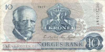 Norway - 10  Kroner (#036c-77_F)