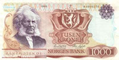 Norwegen - 1.000  Kroner (#040b-80_VF)