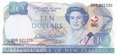 New Zealand - 10  Dollars (#176_UNC)