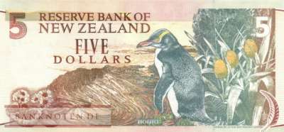 New Zealand - 5  Dollars (#177a_UNC)