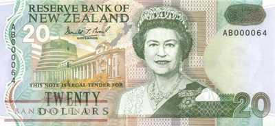 New Zealand - 20  Dollars (#179a_UNC)
