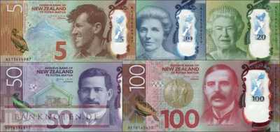 New Zealand: 5 - 100 Dollars (5 banknotes)