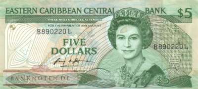 St. Lucia - 5  Dollars (#022l1_VF)