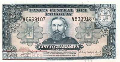 Paraguay - 5  Guaranies (#186c_UNC)