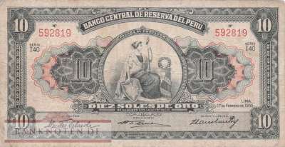 Peru - 10  Soles de Oro (#071a-55_F)