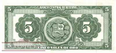 Peru - 5  Soles de Oro (#083a-63_AU)