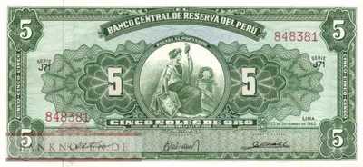 Peru - 5  Soles de Oro (#083a-63_AU)