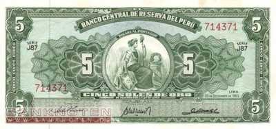 Peru - 5  Soles de Oro (#083a-63_XF)
