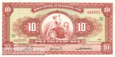 Peru - 10  Soles de Oro (#084a-63_UNC)