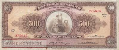 Peru - 500  Soles de Oro (#091_F)