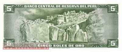 Peru - 5  Soles de Oro (#099c-7405_UNC)