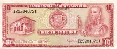 Peru - 10  Soles de Oro (#100c-72_VF)
