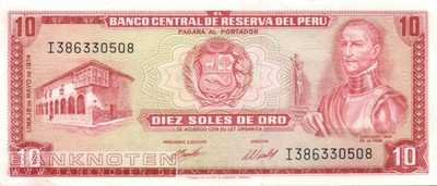 Peru - 10  Soles de Oro (#100c-74_AU)