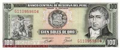 Peru - 100  Soles de Oro (#102c-7405_AU)