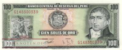 Peru - 100  Soles de Oro (#102c-7408_AU)