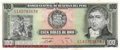 Peru - 100  Soles de Oro (#102c-7408_AU)