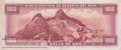 Peru - 1.000  Soles de Oro (#105b-71_VF)
