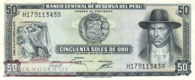Peru - 50  Soles de Oro (#107_AU)