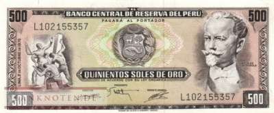 Peru - 500  Soles de Oro (#110_UNC)