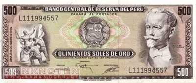 Peru - 500  Soles de Oro (#110_UNC)