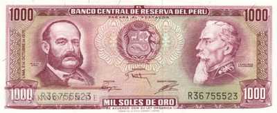 Peru - 1.000  Soles de Oro (#111_UNC)