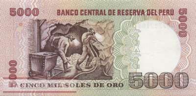Peru - 5.000  Soles de Oro (#123_XF)