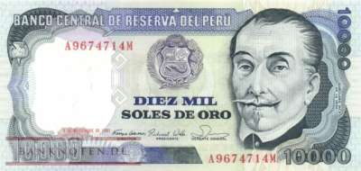 Peru - 10.000  Soles de Oro (#124_UNC)