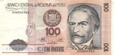 Peru - 100  Intis (#133_VF)
