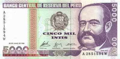 Peru - 5.000 Intis (#137_UNC)