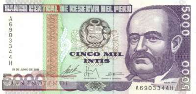 Peru - 5.000  Intis (#138_UNC)
