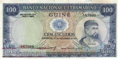 Portuguese Guinea - 100  Escudos (#045a-U1_AU)