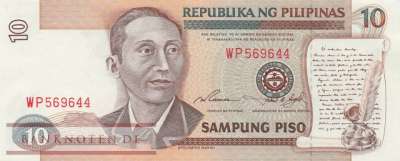 Philippinen - 10  Piso (#181a_XF)