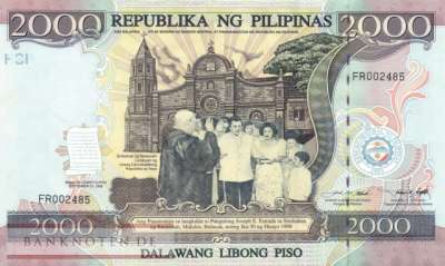 Philippinen - 2.000  Piso - ohne Folder (#189a_UNC)