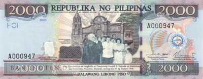 Philippinen - 2.000  Piso (#189c_UNC)