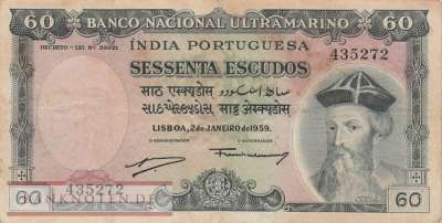 Portugiesisch Indien - 60  Escudos (#042-3_F)