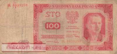 Polen - 100  Zlotych (#139a-2_F)