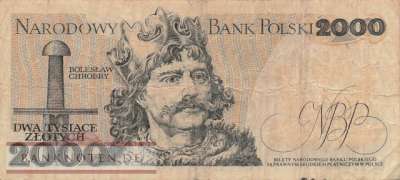 Poland - 2.000  Zlotych (#147b_F)