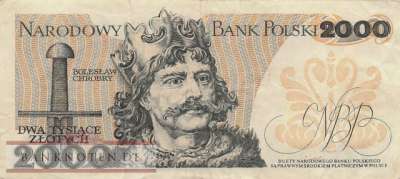 Poland - 2.000  Zlotych (#147c_VF)
