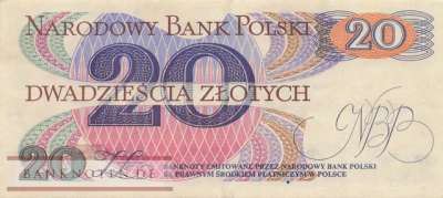 Poland - 20  Zlotych (#149a-2_XF)