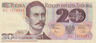 Poland - 20  Zlotych (#149a-2_XF)