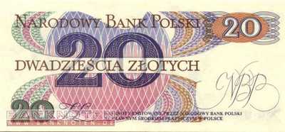 Poland - 20  Zlotych (#149a_UNC)