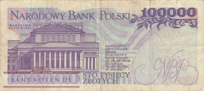 Poland - 100.000  Zlotych (#160a_F)