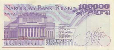 Polen - 100.000  Zlotych (#160a_XF)
